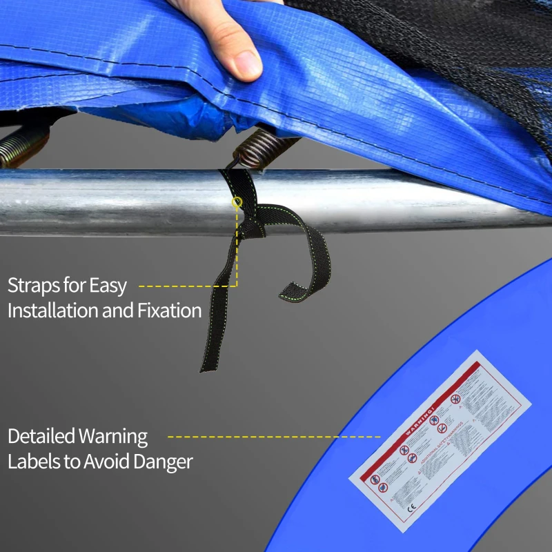 HOMCOM ⌀8ft Trampoline Pad ⌀96" Spring Safety Replacement Gym Bounce Jump Cover EPE Foam, No Holes for Pole, Blue