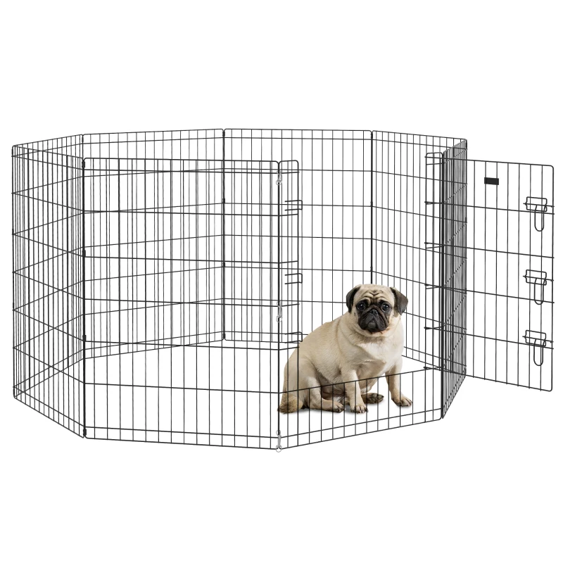 PawHut 36inch Foldable Metal Exercise Pet Playpen Yard Dog Puppy Kennel Cage 8 Panel