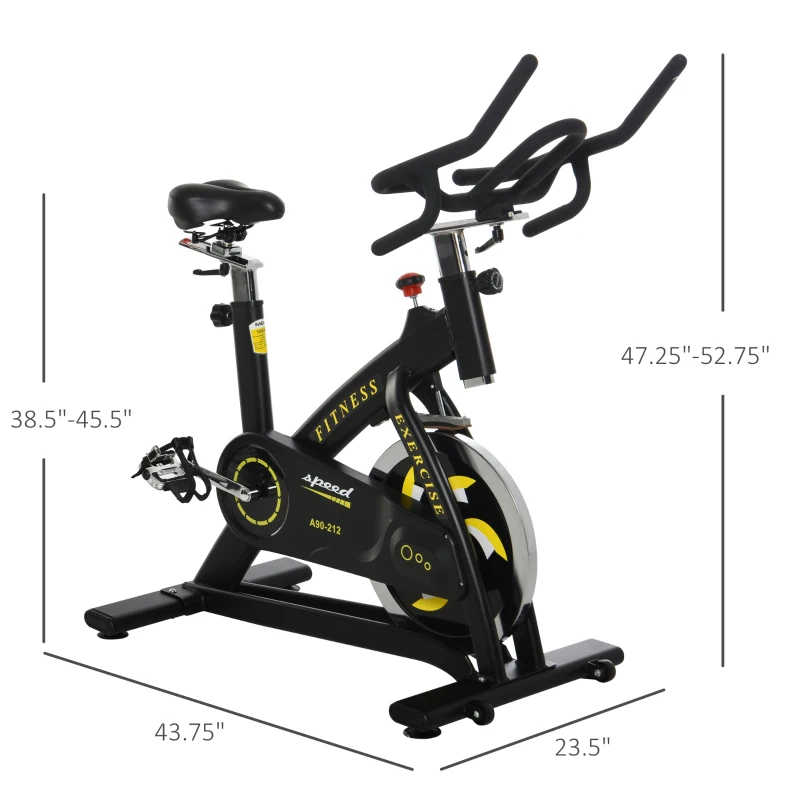 Soozier Stationary Fitness Exercise Bike with 40lbs Flywheel Cycling Cardio Workout  Belt Drive Racing Machine with Adjustable Resistance for Home Gym