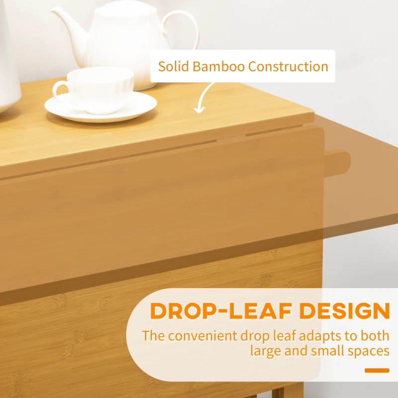 HOMCOM Breakfast Cart Table and Chair Set Kitchen Island with Seating
