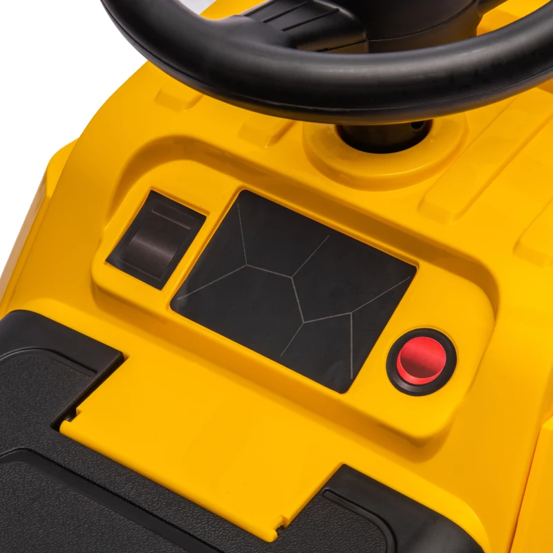Aosom 3 in 1 Ride on Excavator Bulldozer with Music, Yellow