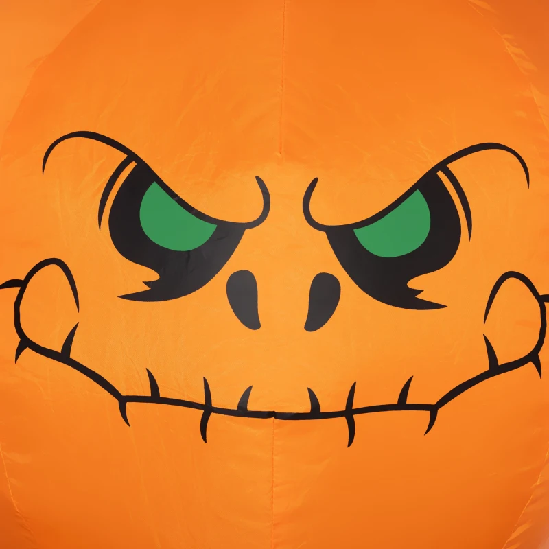 HOMCOM 7' Halloween LED Yard Decor Reaper Ghost Pumpkin, Blow Up Inflatable Outdoor Decoration, Waterproof