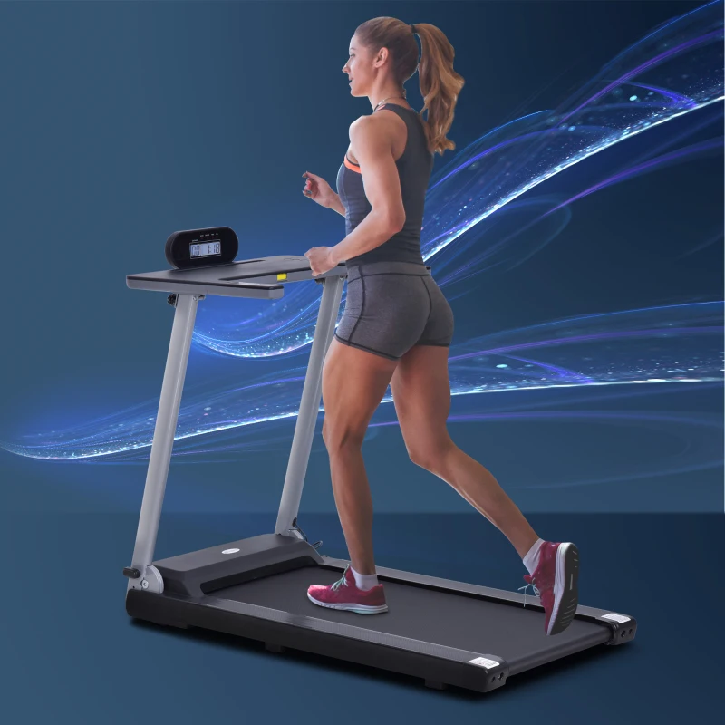 Soozier Foldable Electric Motorized Treadmill Running Machine with 12 Pre-Set Programs 7.5 MPH Max Speed LCD Display for Home Use - Black