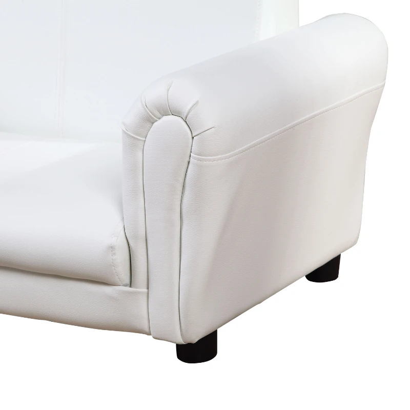 Qaba Kids Sofa Set with Footstool for Toddlers and Babies, White