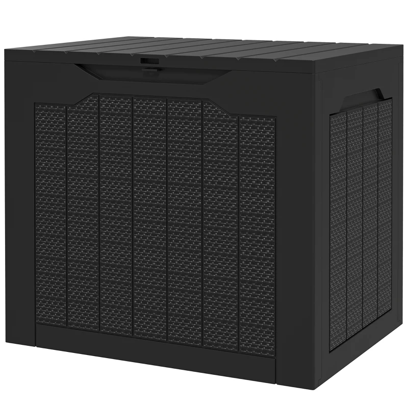 Outsunny 30 Gallon Deck Box, Resin Outdoor Storage Box with Handles, Waterproof and UV Resistant Storage Container