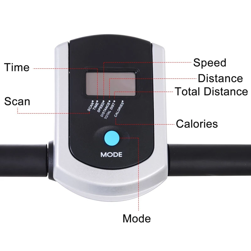 Soozier 2-in-1 Foldable Treadmill Walking Pad Manual Treadmill Machine Sit Up Bench with LCD Screen Home Exercise Fitness