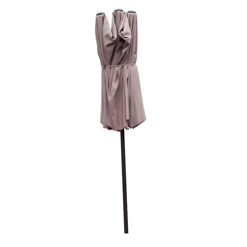 Outsunny Patio Umbrella 15' Outdoor with Twin Canopy Sunshade