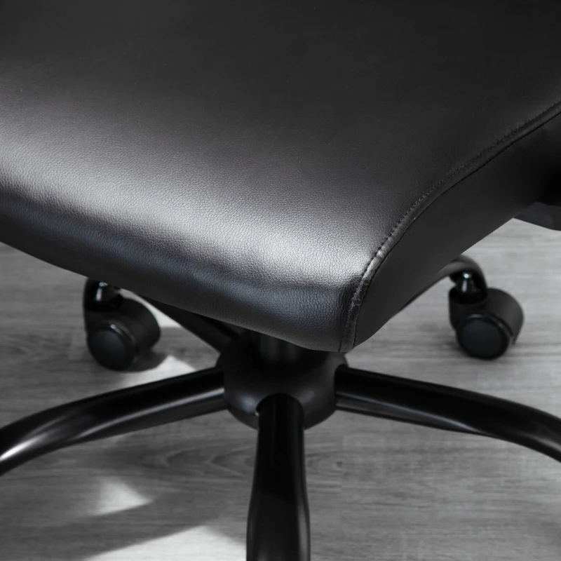 Vinsetto Morden High-Back Office Chair Faux Leather Rocking Swivel Computer Home Desk Chair with Adjustable Height, Metal Legs, Armrest, Wheels, Black