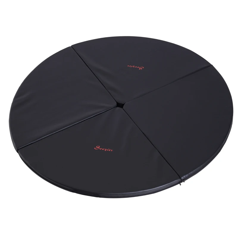 Soozier Pole Dance Mat, 2"T x 5'W Folding Pole Crash Mat for Home, Lightweight and Foldable, Black