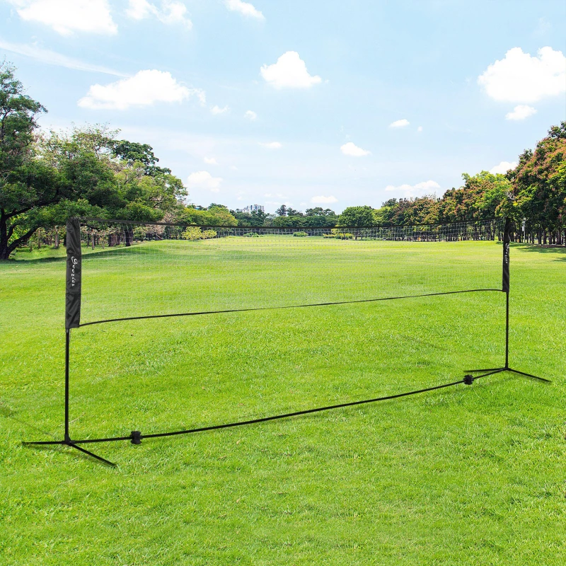 Soozier All-in-1 Badminton Set, Height Adjustable for Pickleball, Volleyball, Badminton, Backyard, Beach, Driveway Game