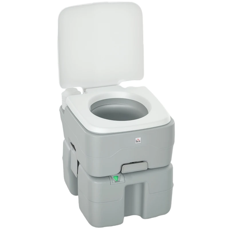 HOMCOM Outdoor Portable Travel Toilet Flushable Tank with Level Indicator  3 Way Pistol for Camping Boating Roadtripping 5.3 Gallon (20L)