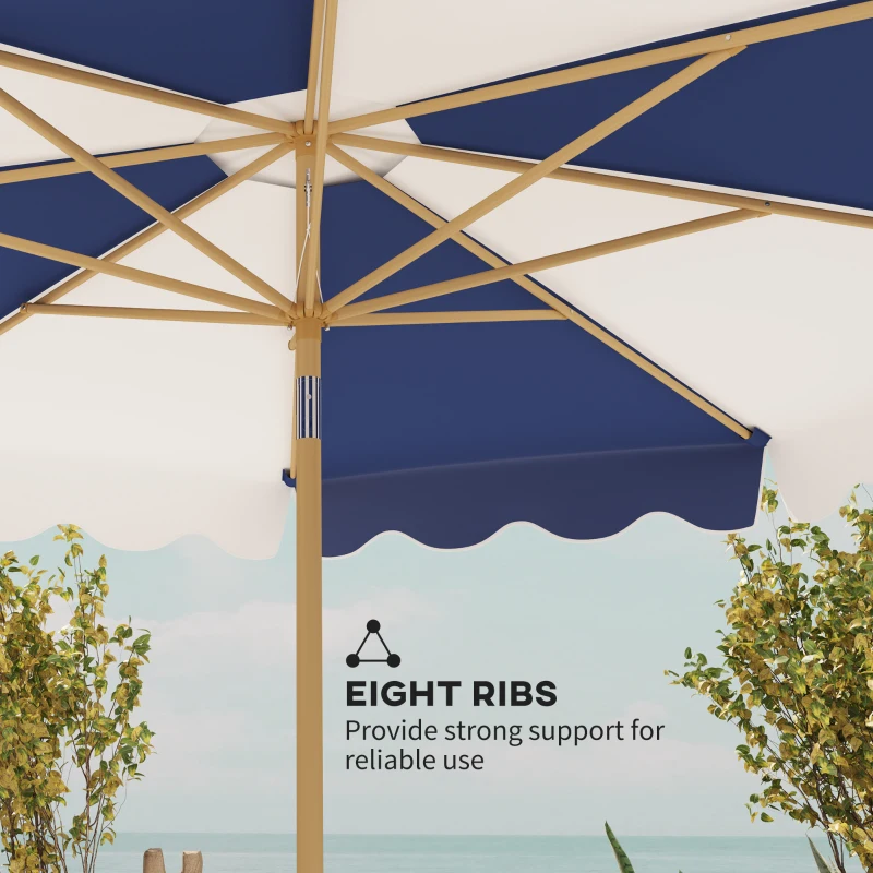 Outsunny 9FT Patio Umbrella with 8 Ribs, Crank & Tilt, UPF 50+ for Garden, Deck, Poolside, Mixed Colour