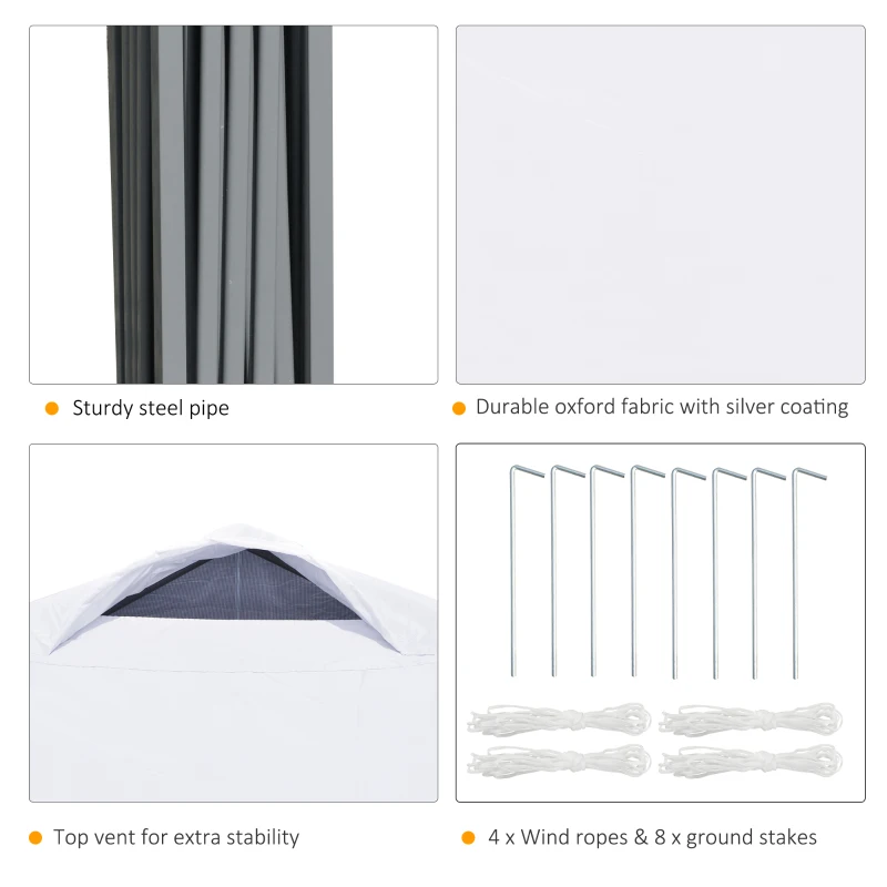 Outsunny 10' x 10' Pop Up Canopy Tent with Airy Top Vents and Wheeled Carry Bag for Outdoor, Garden, Patio, White