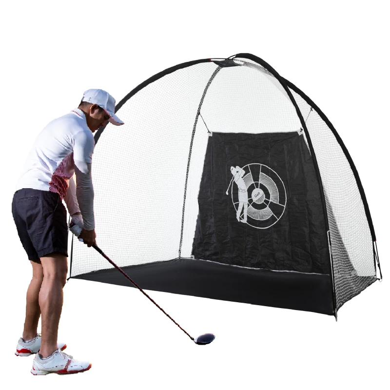 Soozier Golf Hitting Net with Chipping Target, Golf Aid Training Practice Net with Carry Bag for Indoor and Outdoor Golf Sports