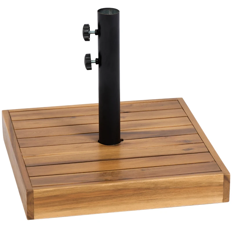 Outsunny Patio Umbrella Base, 42 lbs. Concrete Heavy Duty Umbrella Base for 1.25/1.5" Poles, Teak