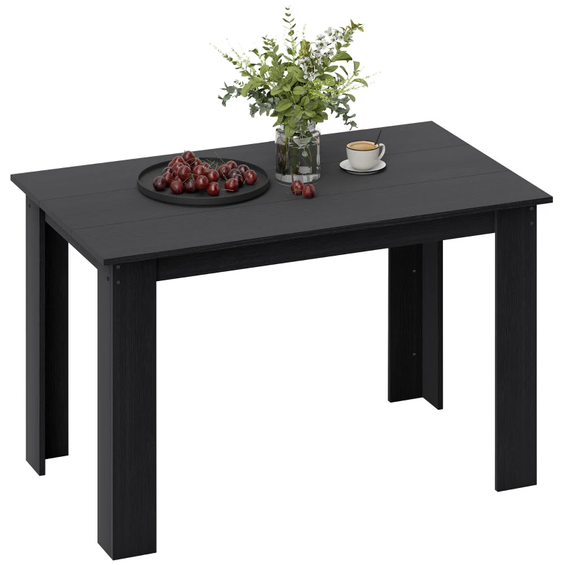 HOMCOM 47" Kitchen Table for 4-6 People, Dining Table with Wood Effect for Dining Room, Black