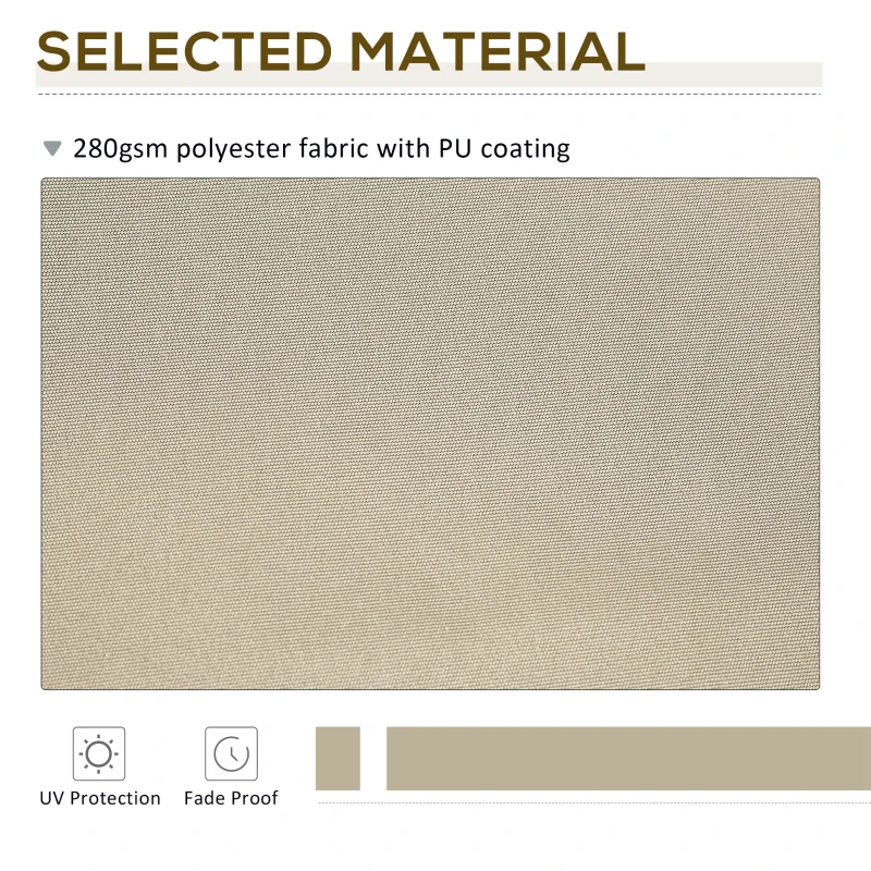 Outsunny Retractable Awning Fabric Replacement for 9' x 8' Outdoor Sunshade Canopy Awning, UV Protection Cover, Beige