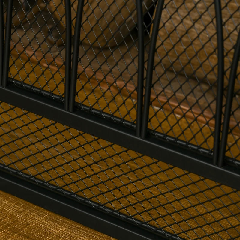 HOMCOM 3-Panel Folding Fireplace Screen, Metal Mesh Fire Spark Guard for Wood Burning, 49.5" x 31.5", Black