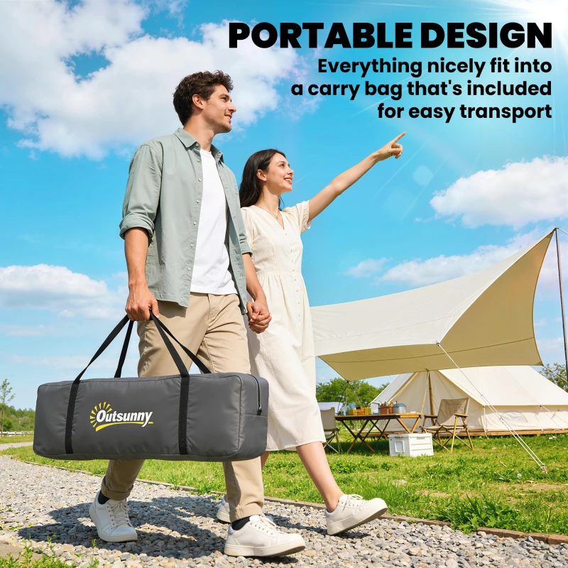 Outsunny Camping Tent for 6 Man with 2000mm Waterproof Rainfly and Carry Bag for Fishing Hiking Festival, Dark Grey