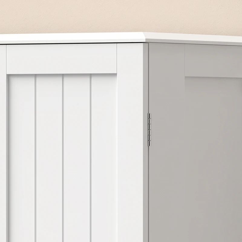 HOMCOM 47" Tall Pantry Cabinet, Farmhouse Kitchen Pantry with 6 Door Racks and 2 Drawers, White