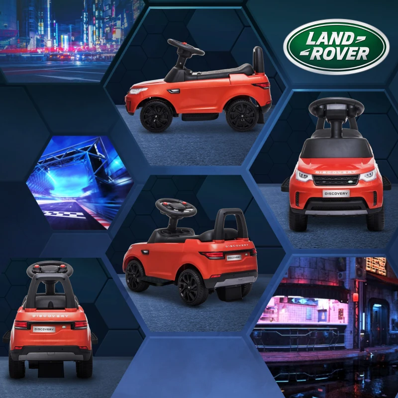 Qaba 2 in 1 Land Rover Licensed 6V Ride on Car Sliding Car Battery Powered Electric Car w/ Headlights Music Horn, Red