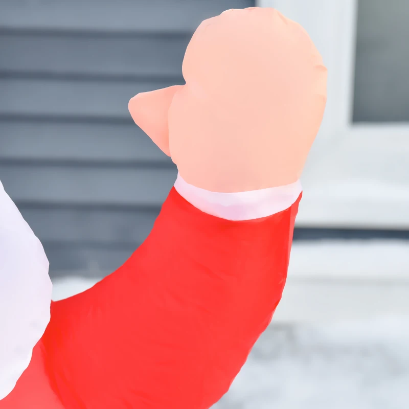HOMCOM 3.9ft Outdoor Christmas Lighted Inflatable Santa Claus with Gift Box