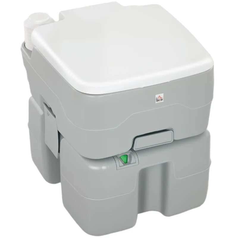 HOMCOM Outdoor Portable Travel Toilet Flushable Tank with Level Indicator  3 Way Pistol for Camping Boating Roadtripping 5.3 Gallon (20L)