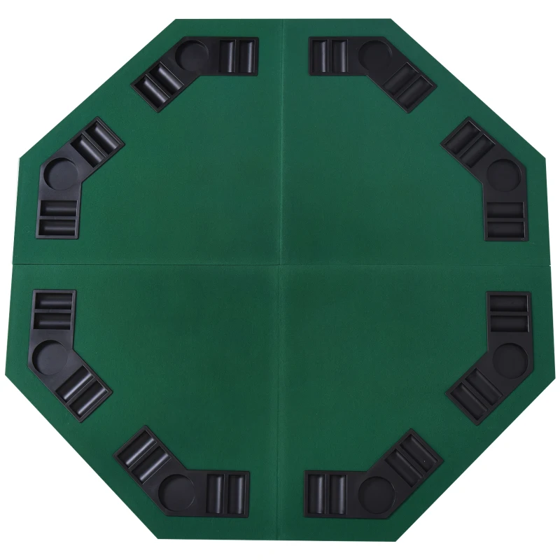 HOMCOM 48" Octagon Blackjack Poker Game Table Top Folding 8 Player Fit Various Desktop