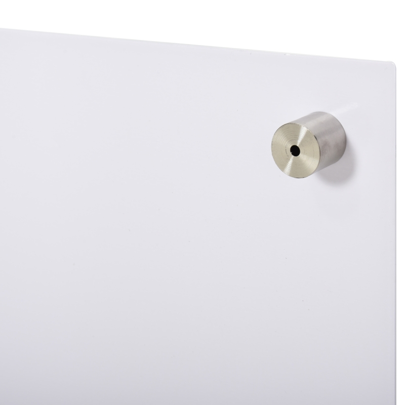 Vinsetto 35.5" x 23.5" Glass Dry Erase Whiteboard, Frameless Board on Wall, with Dry Eraser, 4 Markers, Pen Holder and Frosted Surface