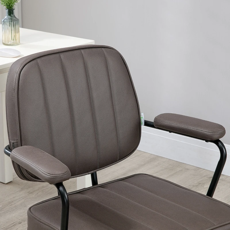 Vinsetto Microfiber Office Chair Desk Chair with 360 Degree Swivel Wheels Adjustable Height Tilt Function Light Brown