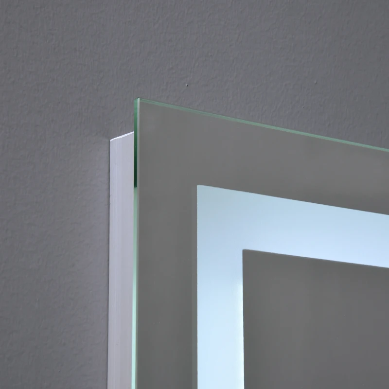 HOMCOM LED Bathroom Mirror Wall Mount Vanity Make Up Mirror with Dimmable Touch Switch Control and Defogger, Waterproof - 32" x 24"