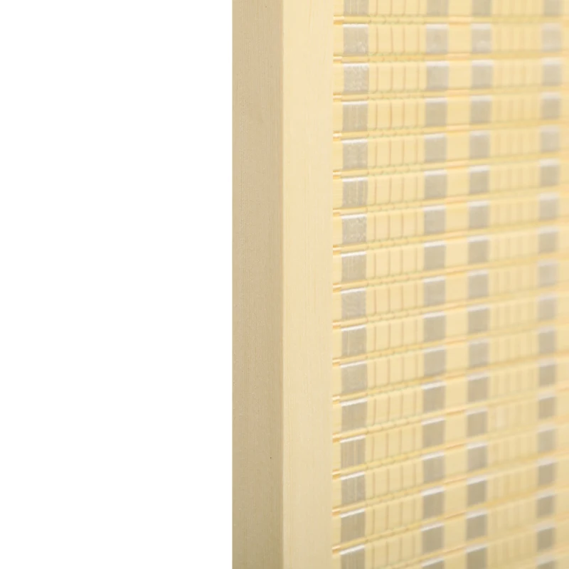 HOMCOM Woven Bamboo Room Divider, 4 Panel Folding Indoor Privacy Screens for Home Office, 71"x71"x0.6", Natural