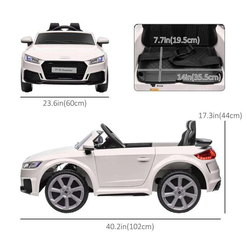 Aosom Officially Licensed Kids Ride-On Car 6V Battery Powered Vehicle Perfect Gift For Kids with Remote Control, Suspension Wheel, Adjustable Speed, White