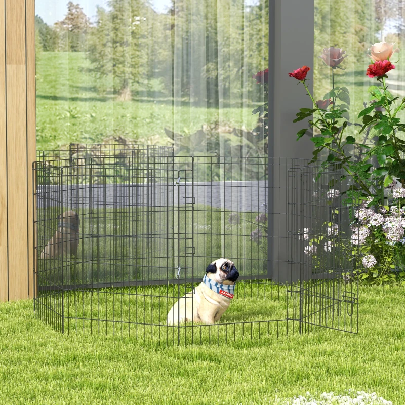 PawHut 36inch Foldable Metal Exercise Pet Playpen Yard Dog Puppy Kennel Cage 8 Panel