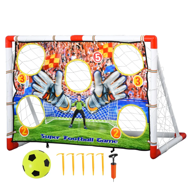 HOMCOM 2-in-1 Portable Soccer Goal for Children for Indoor/Backyard Training Practice w/ Target Net