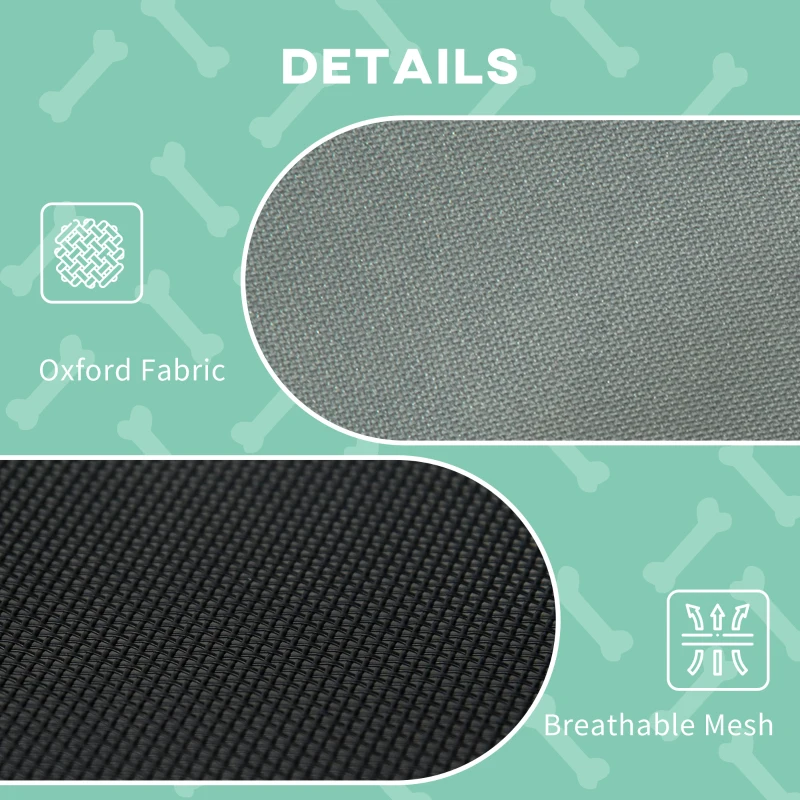 PawHut Elevated Dog Bed with Removable Canopy, Outdoor Dog Cot with UV Protection Canopy Shade, 24 inch Pet Bed for Camping, Gray