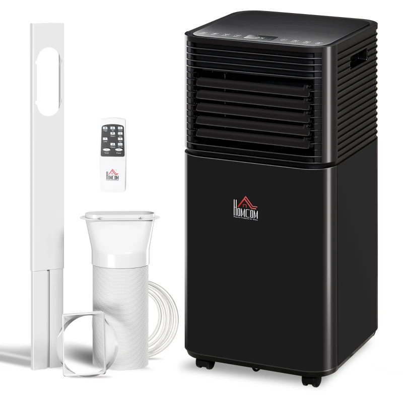 HOMCOM 10000 BTU Portable Air Conditioner with Fan & Dehumidifier Mode, Quiet AC Unit with Remote Control, 24-Hour Timer, Black