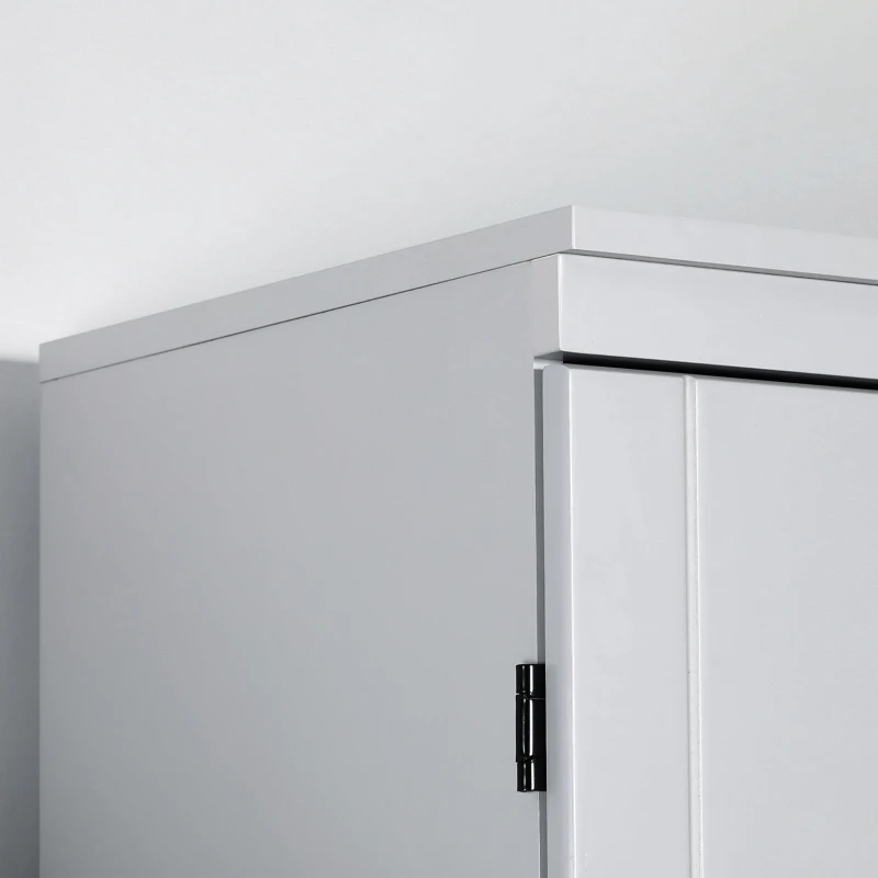 HOMCOM 70" Kitchen Pantry Cabinet, Freestanding Storage Cabinet with 4 Doors and 2 Adjustable Shelves for Dining Room, Gray