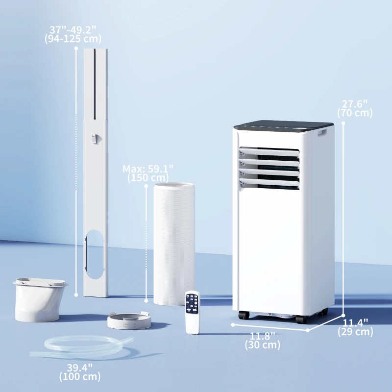 HOMCOM 8000 BTU Portable Air Conditioner, AC Unit with Dehumidifier, Fan, WiFi Voice Remote Control, for Room up to 344 Sq. ft