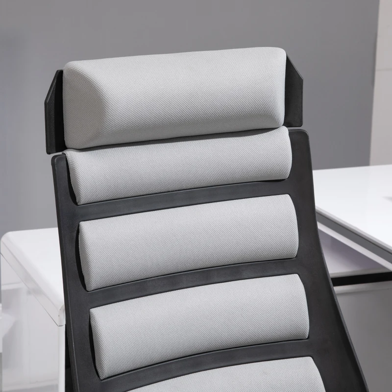 Vinsetto High Back Ergonomic Home Office Desk Chair with Spandex Fabric, Computer Task Chair with Ladder Back, Thick Padding and 360 Swivel Wheels, Grey