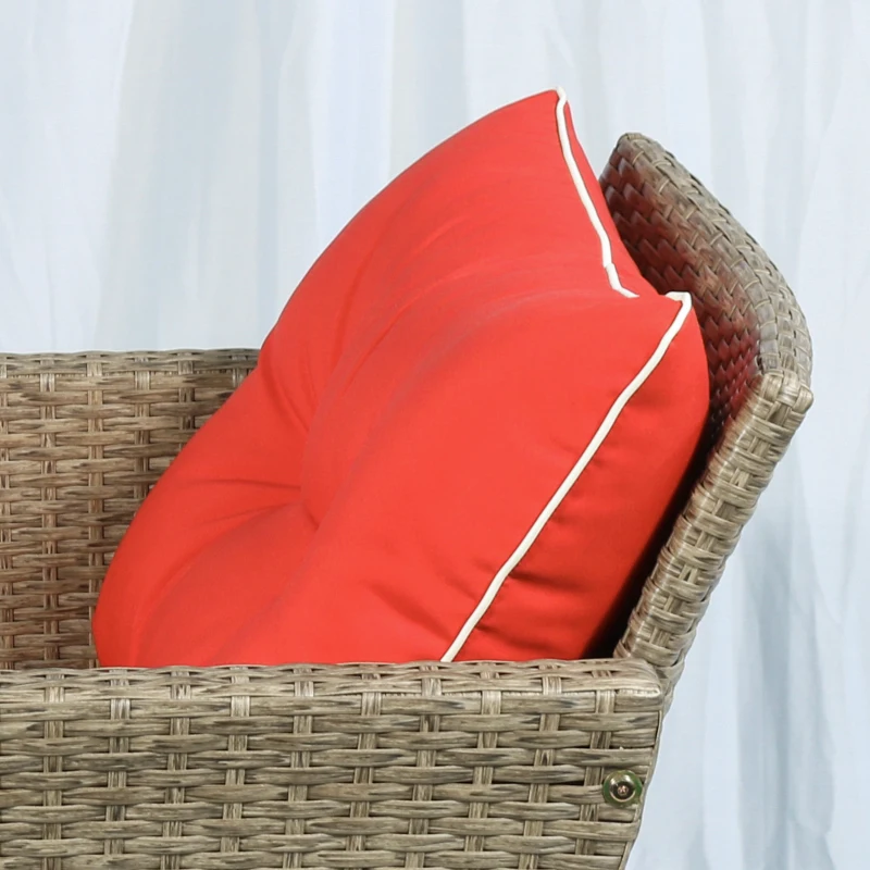 Outsunny 5 Pieces Rattan Wicker Lounge Chair Outdoor Patio Conversation Set w/ Cushioned Chairs, Ottomans and Tempered Glass Top