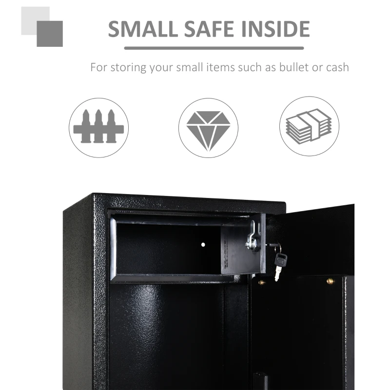 HomCom 56" Steel Electronic 5 Rifle Gun Security Cabinet w/Digital Keypad, Keys,Padded Interior- Black