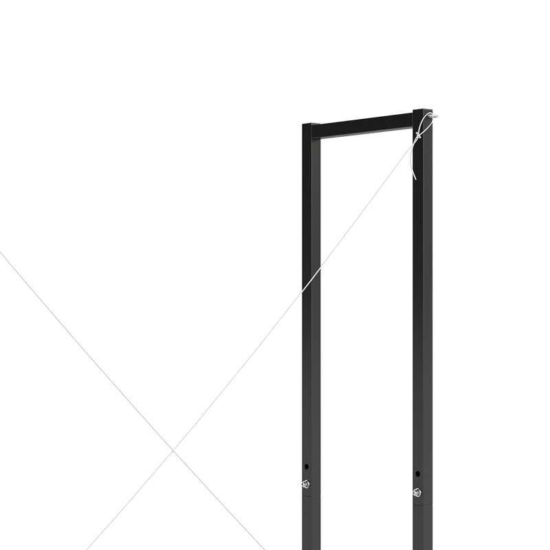 Outsunny 4 ft Firewood Rack with Customisable Width & Height, Cable Reinforcement, 616 lb Capacity Log Store Indoors, Black