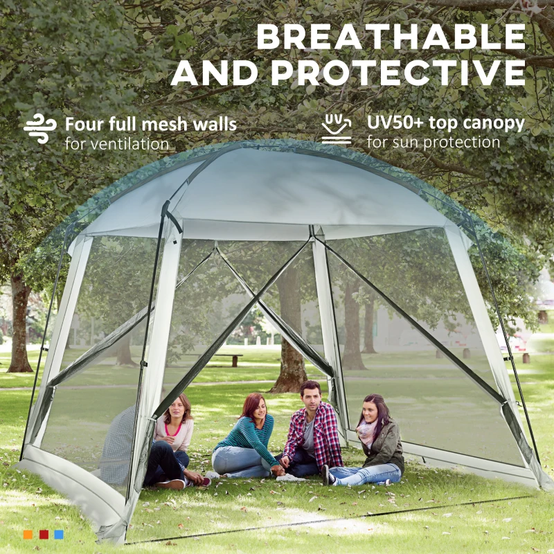 Outsunny 10' x 10' Screen House Room, UV50+ Screen Tent with 2 Doors and Carry Bag, Easy Setup, for Patios Outdoor Camping Activities