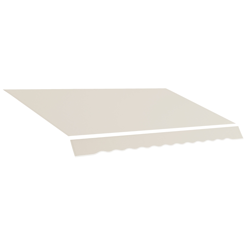 Outsunny 11' x 8' Outdoor Sunshade Canopy Awning Cover, Retractable Awning Fabric Replacement, UV Protection, Cream White