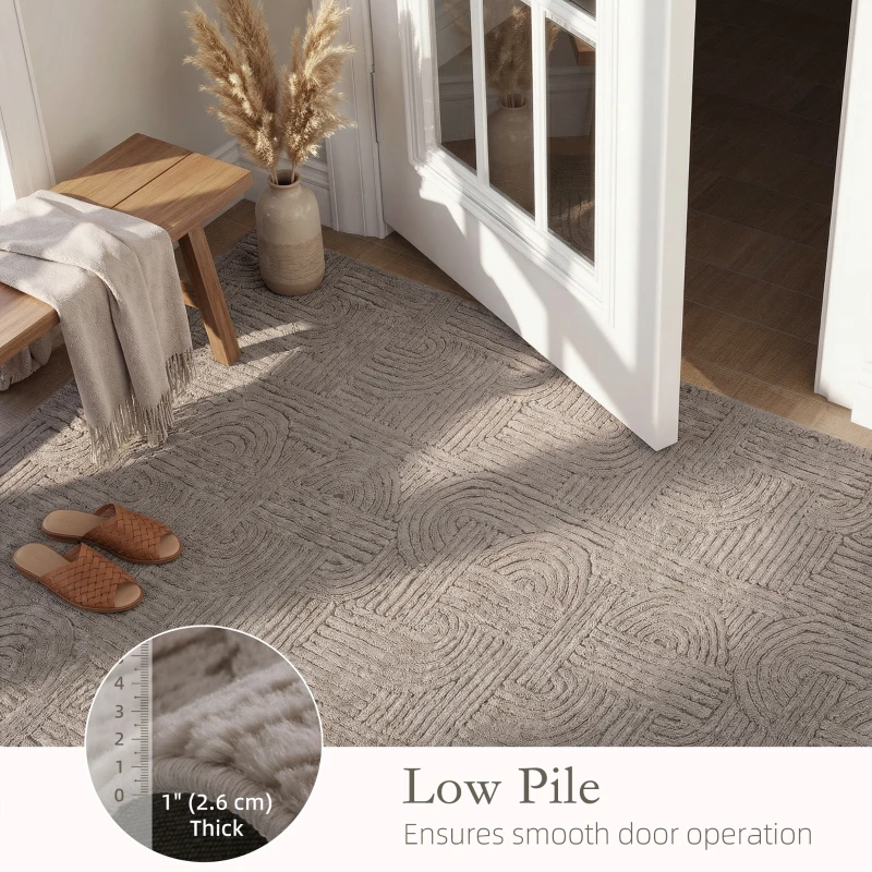 HOMCOM 6x9 Area Rug, Luxurious Faux Fur Rug, Non-Slip Floor Carpet for Living Room, Bedroom, Dining Room, Tan