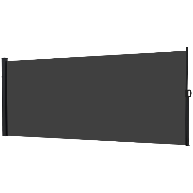 Outsunny 13' x 6' Retractable Side Awning, Outdoor Privacy Screen for Garden, Hot Tub, Balcony, Terrace, Pool, Black