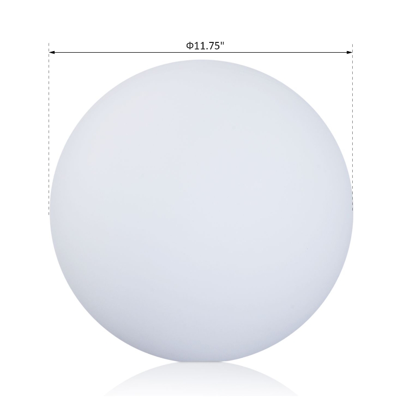 HOMCOM 12" RGB Outdoor LED Ball Light Waterproof Rechargeable Adjustable Color Changing Globe Orb Lamp With Remote Control