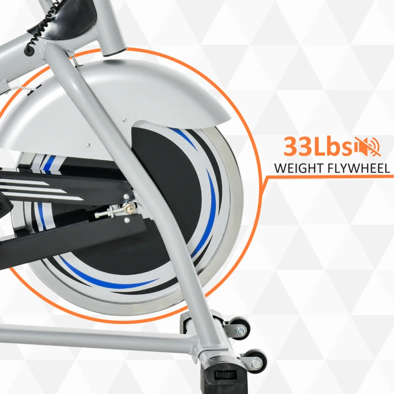 Soozier Exercise Bike, Indoor Cycling Stationary Bike, Belt Drive with Heart Rate, Adjustable Seat and Handlebar, LCD Monitor for Home Workout