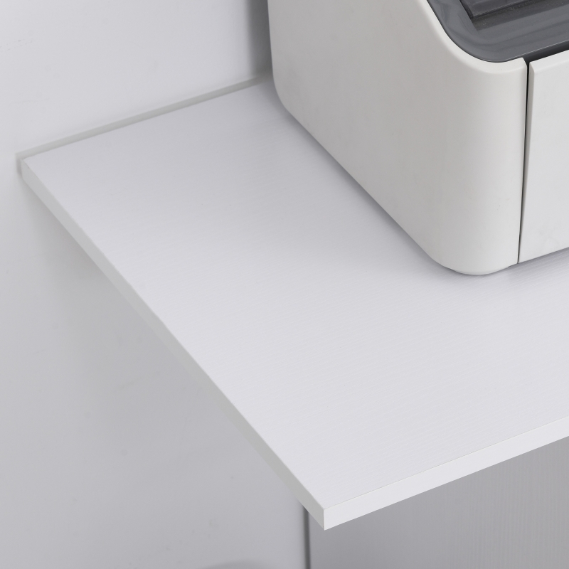 Vinsetto Mobile Printer Stand, Rolling File Cabinet Cart with Wheels, Adjustable Shelf, Drawer and CPU Stand, White